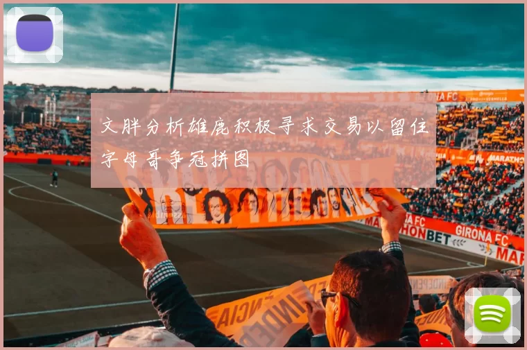 文胖分析雄鹿积极寻求交易以留住字母哥争冠拼图